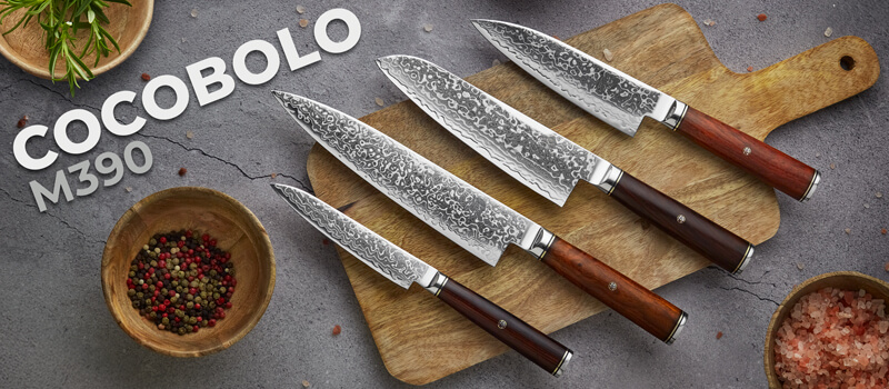 Seria de cuțite de bucătărie Dellinger M390 Cocobolo