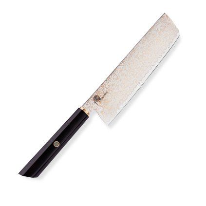 nůž Nakiri 180 mm Dellinger Resin Black Gold Damascus 1